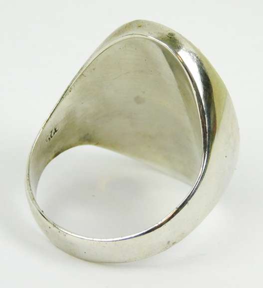 Men's Big & Bold Sterling Malachite Ring, Size 11