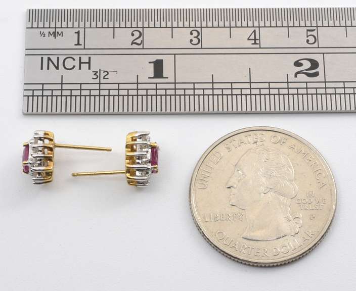 Cute Ruby & Diamond Earrings