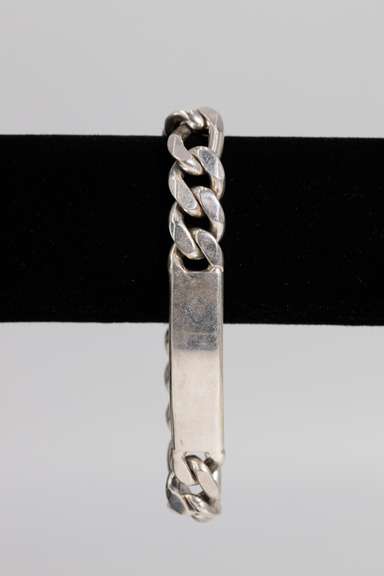 Italian .925 Sterling Silver 15mm Figaro Link ID Bracelet 10 Inches