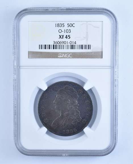 XF45 1835 Capped Bust Half Dollar - O-103 - Graded NGC