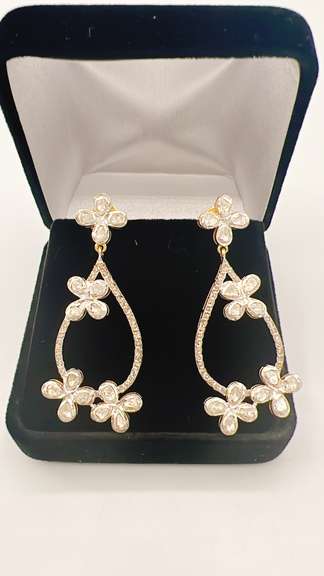 Sterling Silver Diamond Earrings