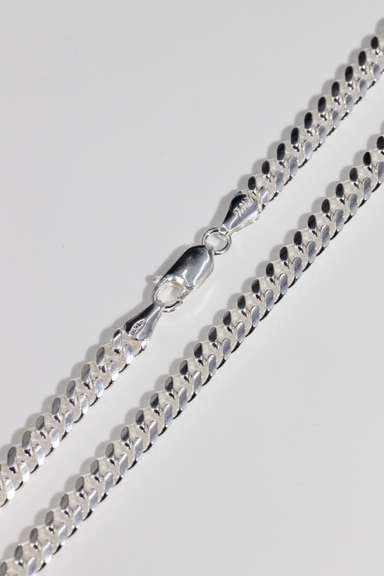 Italian .925 Sterling Silver 5.3mm Diamond Cut Miami Cuban Chain 24 Inches