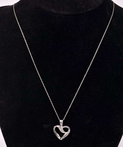 Wonderful Diamond Heart Pendant in White Gold