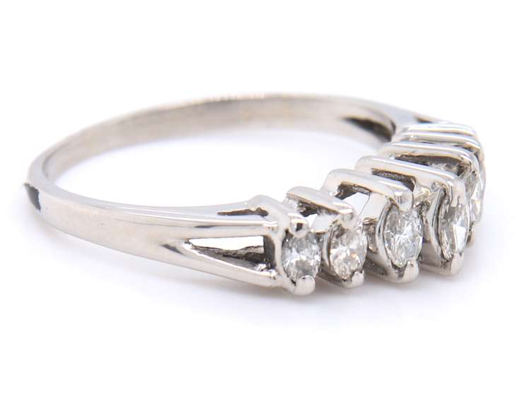 Handsome Platinum Marquise Diamond Pyramid Ring
