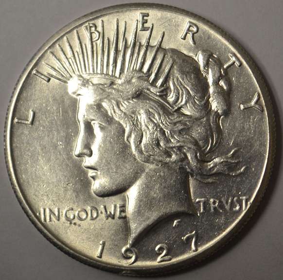 1927 Peace Silver Dollar Better Date, AU.