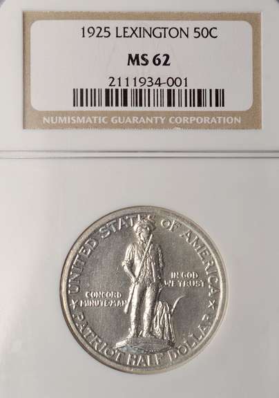 1925 Lexington Commemorative Half Dollar NGC MS62