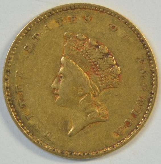 Scarce uncleaned and original 1854 US Type 2 $1 Gold Piece