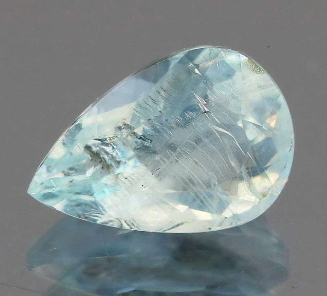 Ice blue! Unheated! 1.67ct Aquamarine pear