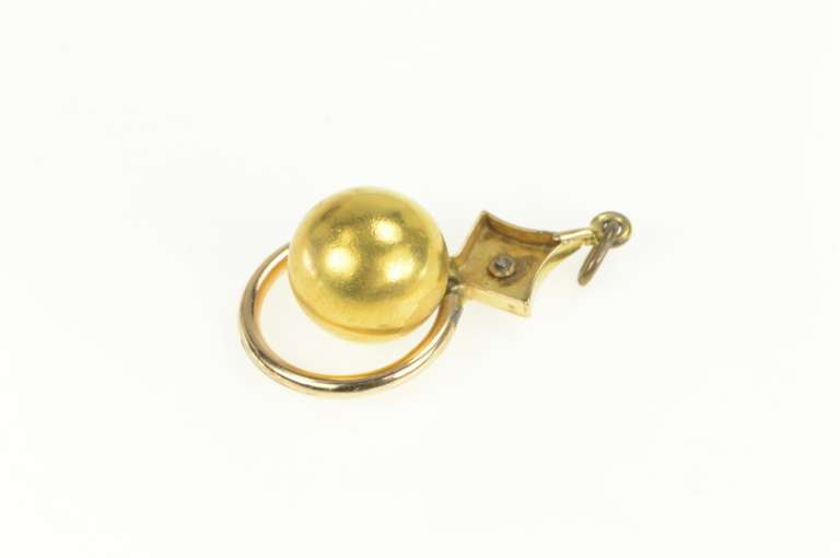 Gold Filled Victorian Sphere Ball Ring Dangle Statement Pendant