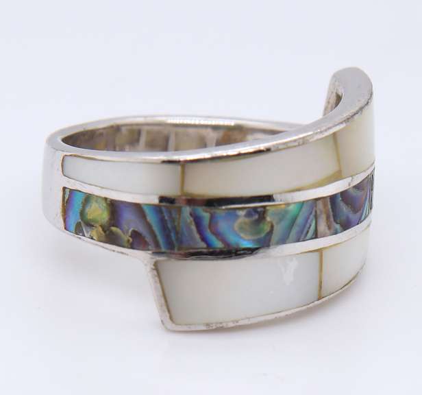 Vintage 925 Sterling Silver Abalone Ring
