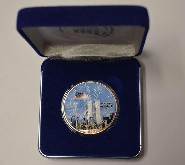 2001 American Silver Eagle 9/11 Colorized Commemorative.