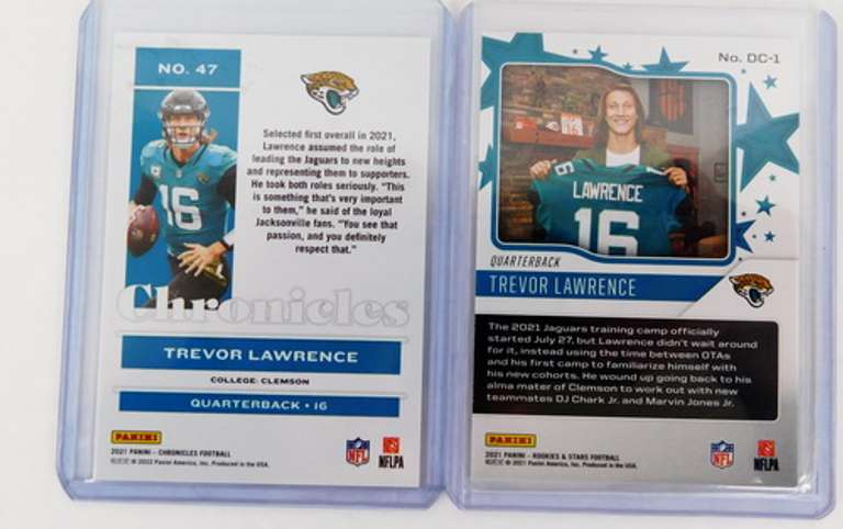 2 Trevor Lawrence 2021 Panini Rookie Football Cards