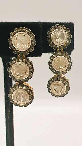 Sterling Silver Diamond Earrings