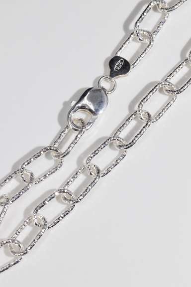 .925 Sterling Silver 9mm Diamond Cut Paperclip Chain 16 Inches