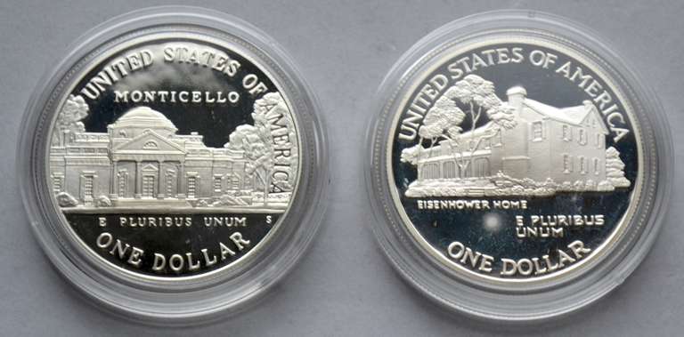 Two Modern Commemerotive Proof Silver Dollars