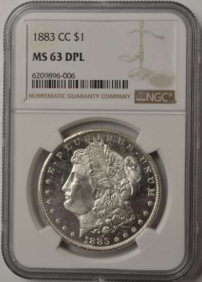 1883-CC Morgan Silver Dollar NGC MS63 DPL