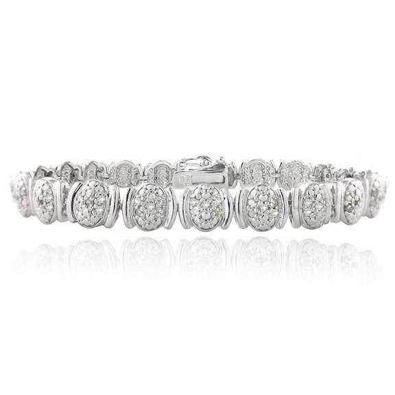 Diamond Oval Link Bracelet