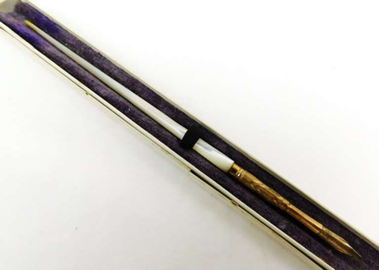 Antique Mother of Pearl Dip Pen with Box