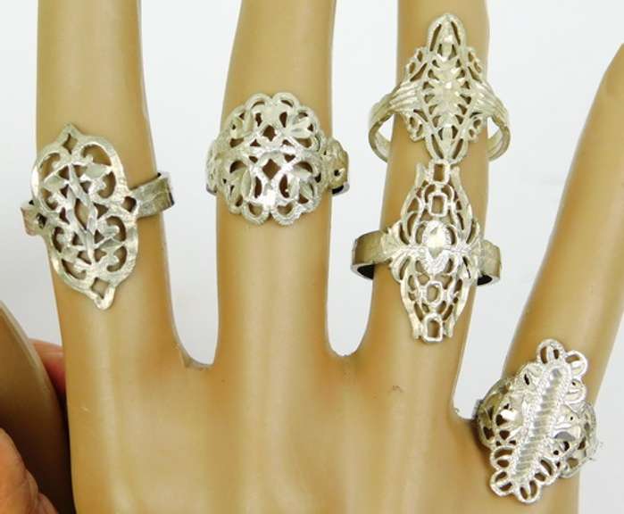 5 Sterling Filigree Rings