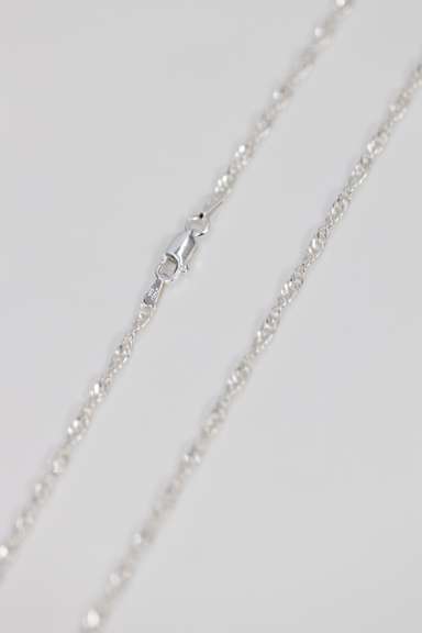 .925 Italian Sterling Silver 2.3mm Singapore Chain Necklace 24 Inches