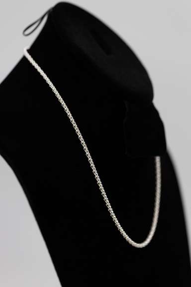 .925 Italian Sterling Silver 3mm Popcorn Chain Necklace 18 Inches