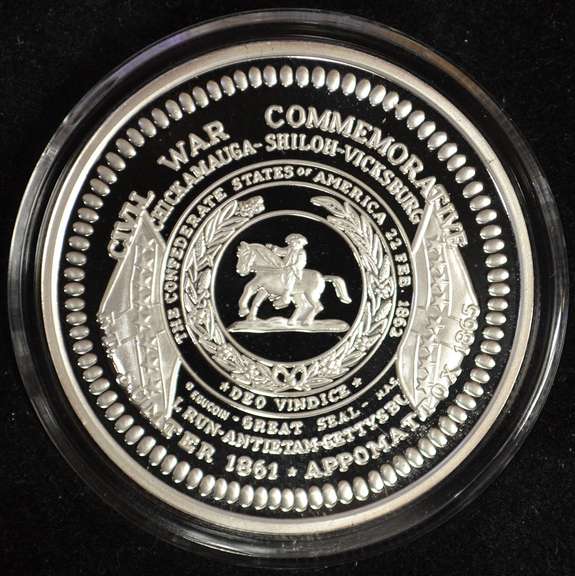 Jefferson Davis Limited Edition Dixie Dollar 1 Ounce Silver Commemorative.