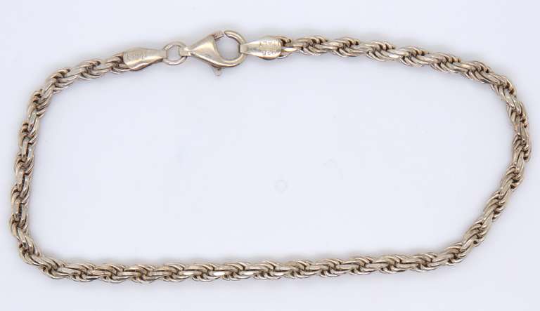 Vintage Italian 925 Sterling Silver Rope Bracelet