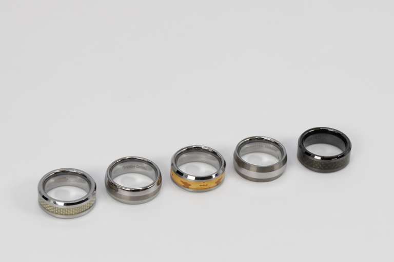 Lot of 5 Size 7 Tungsten Carbide Rings in Various Styles