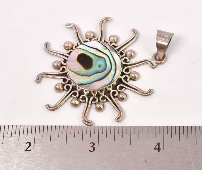 Abalone Sunburst Sterling Silver Pendant