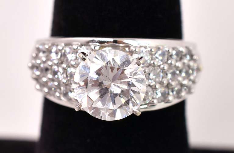 Frosty CZ Ring in 14K White Gold