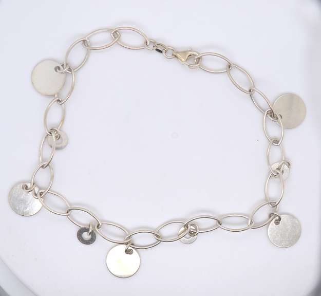 Vintage 925 Sterling Silver Dangle Anklet
