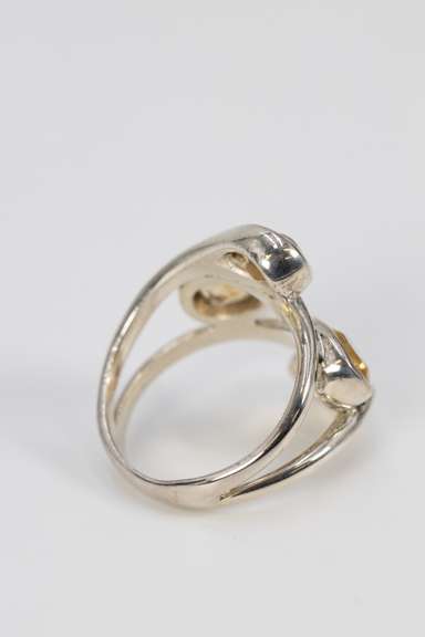.925 Sterling Silver Citrine Gemstone Ring Size 7