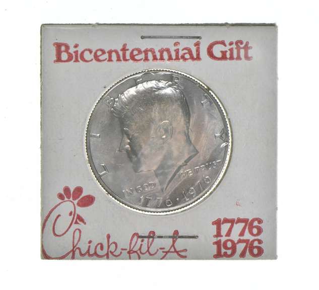 1976 Kennedy Bicentennial Half Dollar Chick-Fil-A Holder Advertising