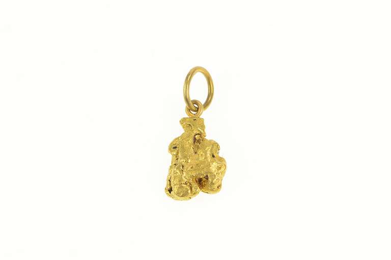 22K Yellow Gold Abstract Raw Natural Cluster Nugget Charm/Pendant