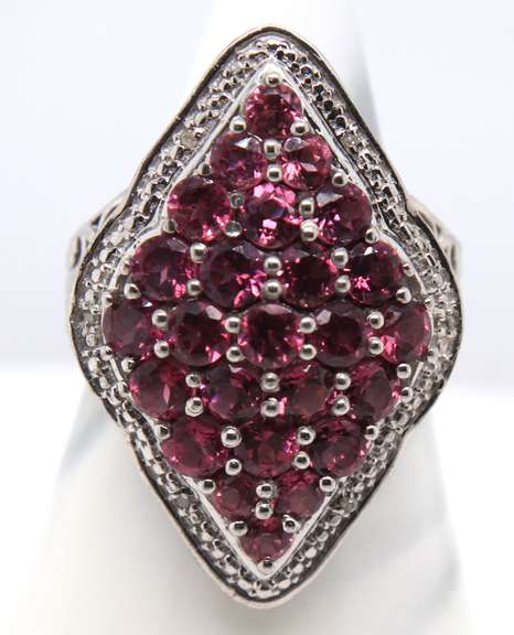 925 Sterling Silver Cubic Zirconia Cluster Ring