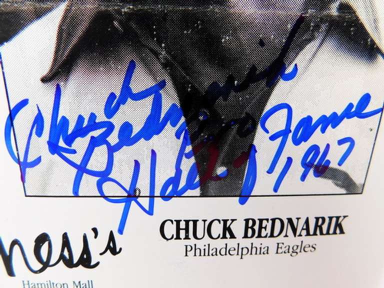 Chuck Bednarik HOF 1967 Autographed Print