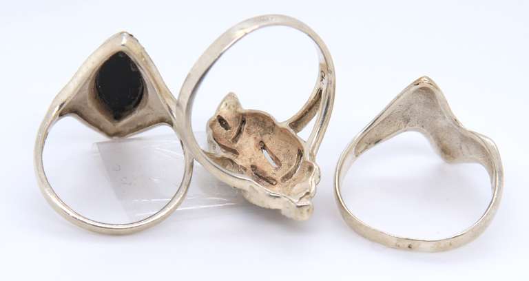 Group Lot of 3 Vintage 925 Sterling Silver Rings