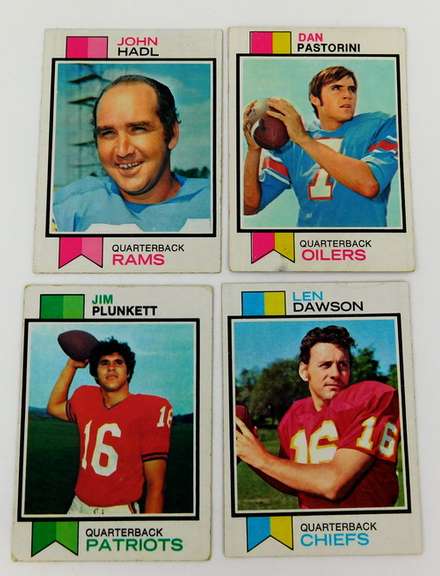 4 Topps 1973 QB Greats Football Cards