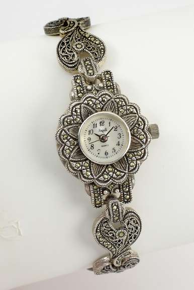 Adorable Women's .926 Silver & Marcasite Quartz Watch
