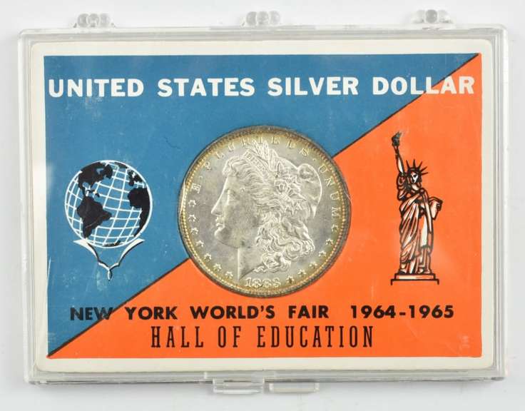 1883-O Morgan Silver Dollar New York Worlds Fair 1964-1965 Holder