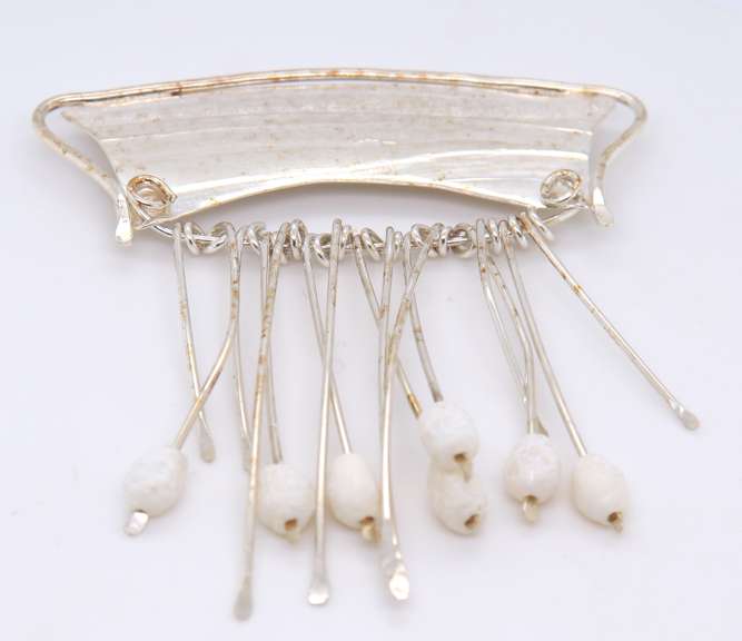 Vintage 925 Sterling Silver Dangle Brooch