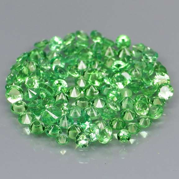 Rare 3.76ct untreated spring green Tsavorite set