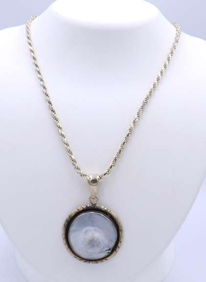 Vintage 925 Sterling Silver Signed Pendant on Chain