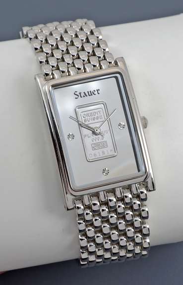 Platinum Ingot Men's Stauer Quartz Watch