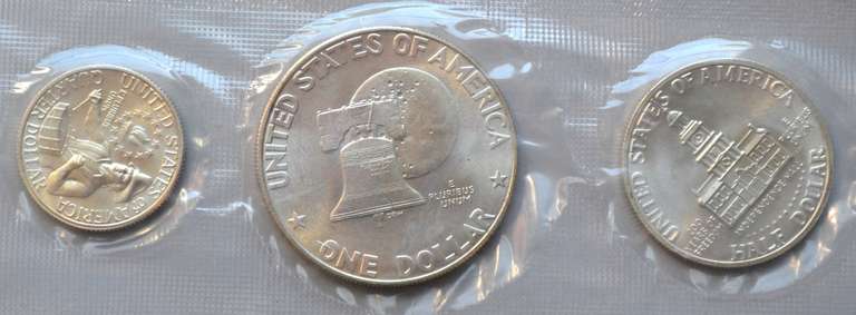 3 Bicentennial Red Envelope Silver Unc Sets