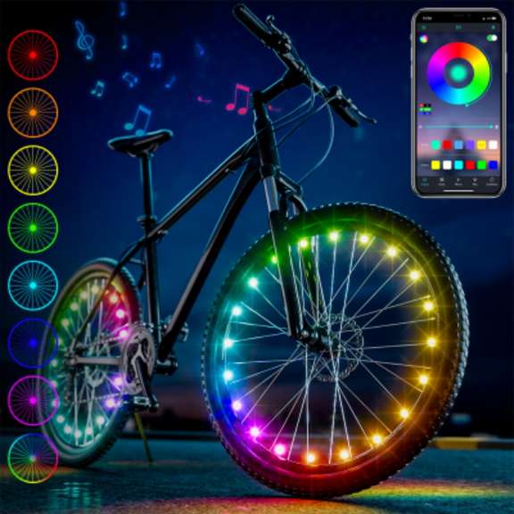 2 Pack Smart Bike Wheel Light IP65 Waterproof