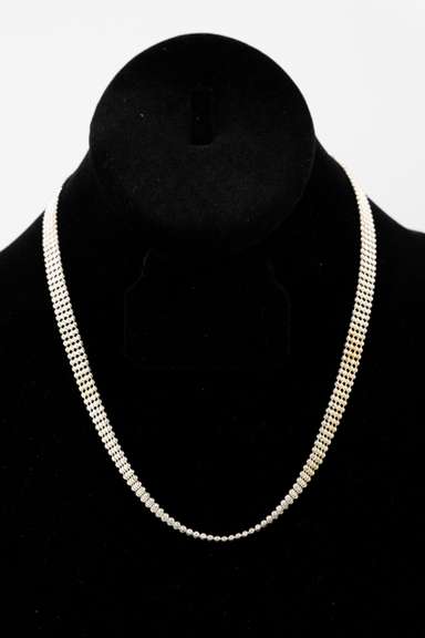Italian .925 Sterling Silver 7.1mm Four Stranded Bead 18 Inches