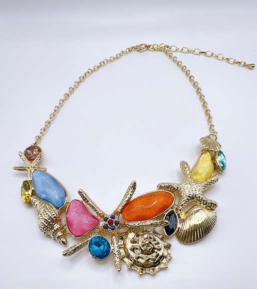 14kt Gold Plated Gemstone Necklace