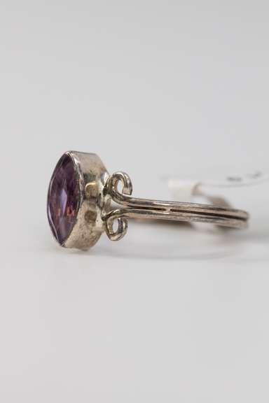 Sterling Silver Natural Amethyst Gemstone Ring Size 10