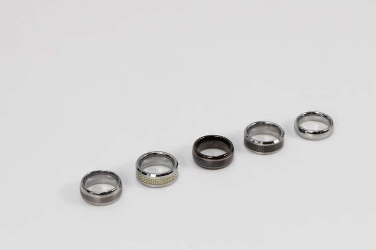 Lot of 5 Size 5.5 Tungsten Carbide Rings in Various Styles